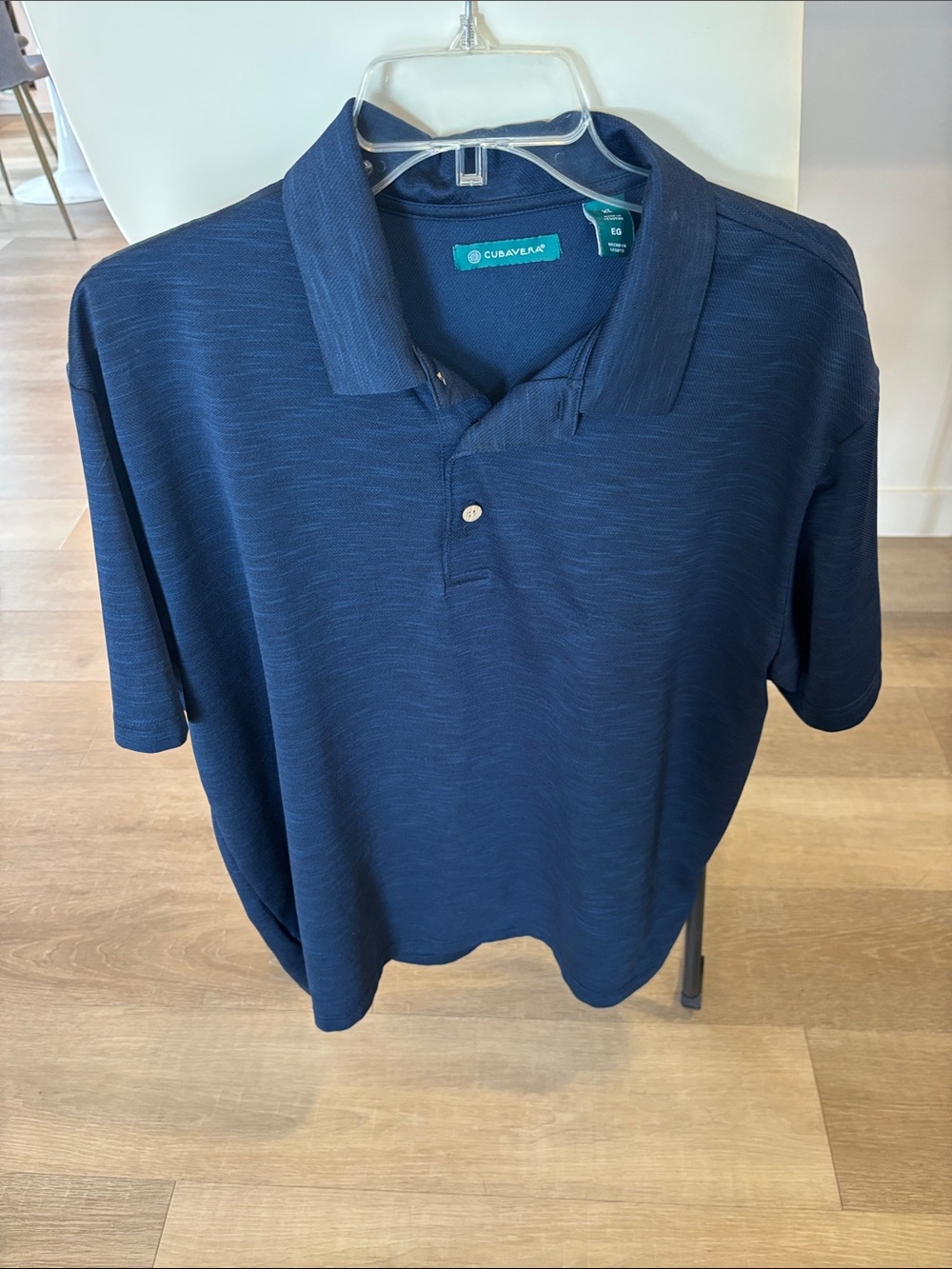 Cubavera Men's Dark Navy Textured Polo